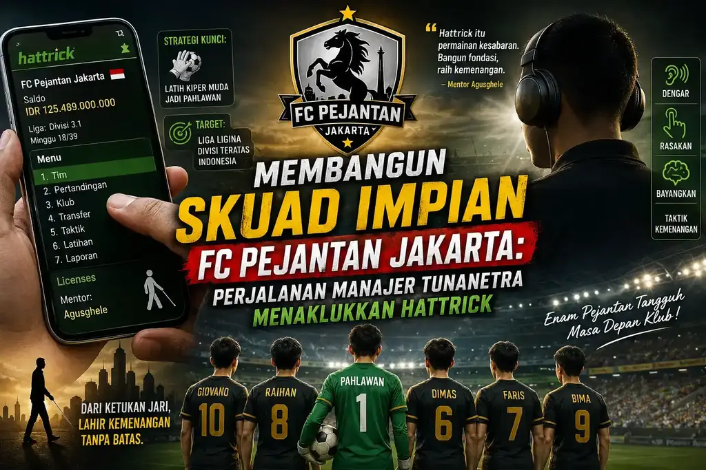 Thumbnail postingan Membangun Skuad Impian FC Pejantan Jakarta: Perjalanan Manajer Tunanetra Menaklukkan Hattrick